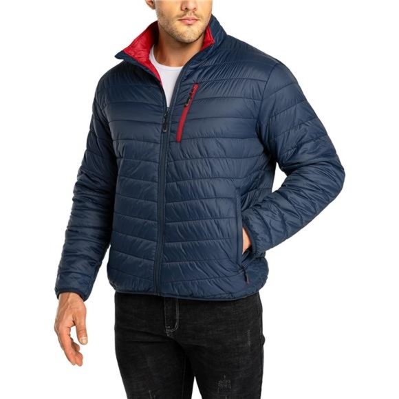 33000ft Men's Puffer Jacket Lightweight Packable Winter Jacket Blue